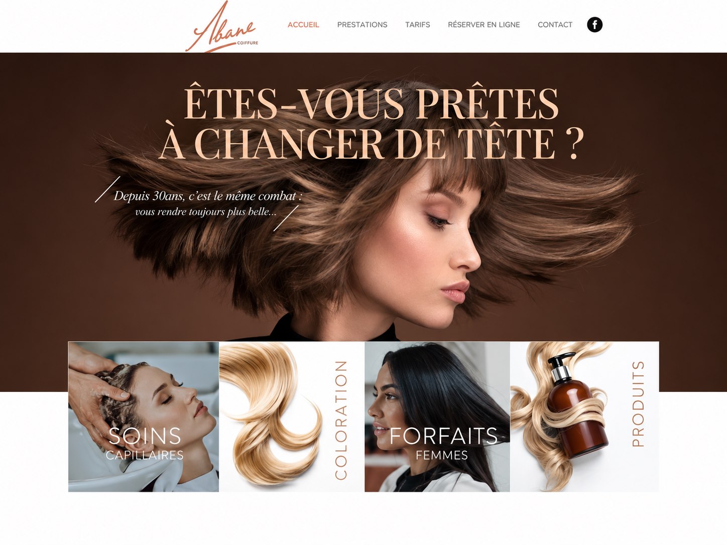 ABANE Coiffure website preview