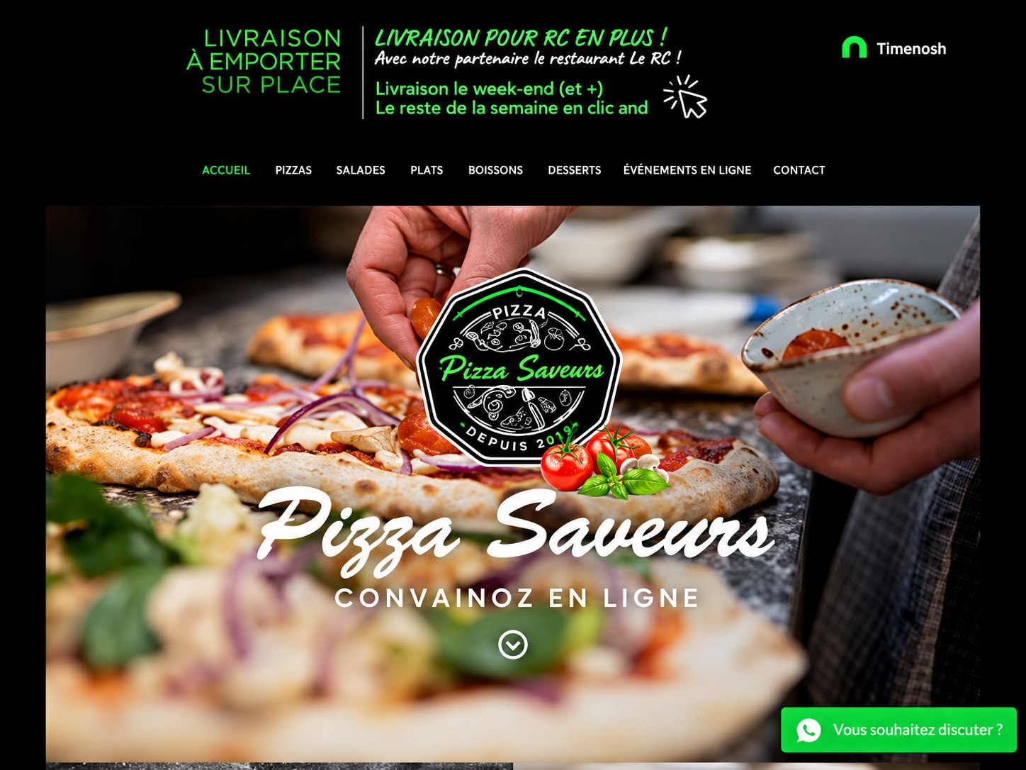 Pizza Saveurs website preview