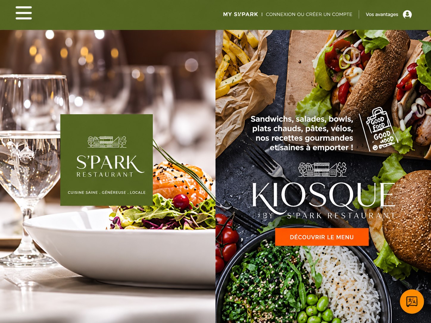 S'Park Restaurant and Kiosque website preview